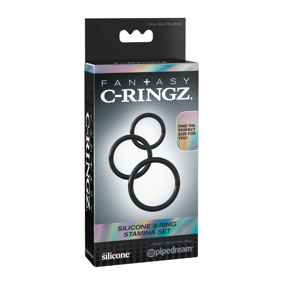 Fantazy C-rings penisringe i diskret indpakning. Sættet giver fleksibel støtte og længerevarende erektion med stilrent design. Perfekt til mænd, der ønsker komfort, kontrol og sensuel nydelse i hverdagen.