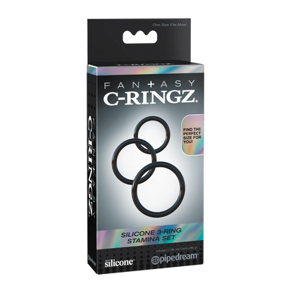 Fantazy C-rings penisringe i diskret indpakning. Sættet giver fleksibel støtte og længerevarende erektion med stilrent design. Perfekt til mænd, der ønsker komfort, kontrol og sensuel nydelse i hverdagen.