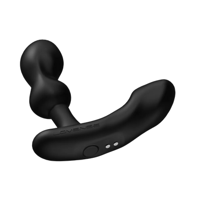 Lovense Edge 2 prostata vibrator til mænd i sort med tydelig opladningsport og knap. Eksklusivt app-styret sexlegetøj i silikone, designet til intens og præcis nydelse med dobbelte motorer.