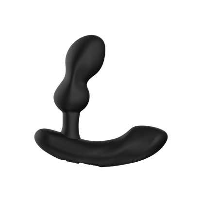 Lovense Edge 2 prostata vibrator til mænd i sort set fra siden. Fremstillet i medicinsk silikone med ergonomisk pasform, to vibrationsmotorer og app-styring – skabt til målrettet og dyb stimulering.