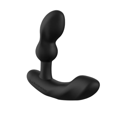 Lovense Edge 2 sort prostata vibrator med buet og justerbar hals. Kraftfuldt sexlegetøj til mænd med to motorer, der stimulerer både prostata og perineum, app-styret for skræddersyet og intens nydelse.