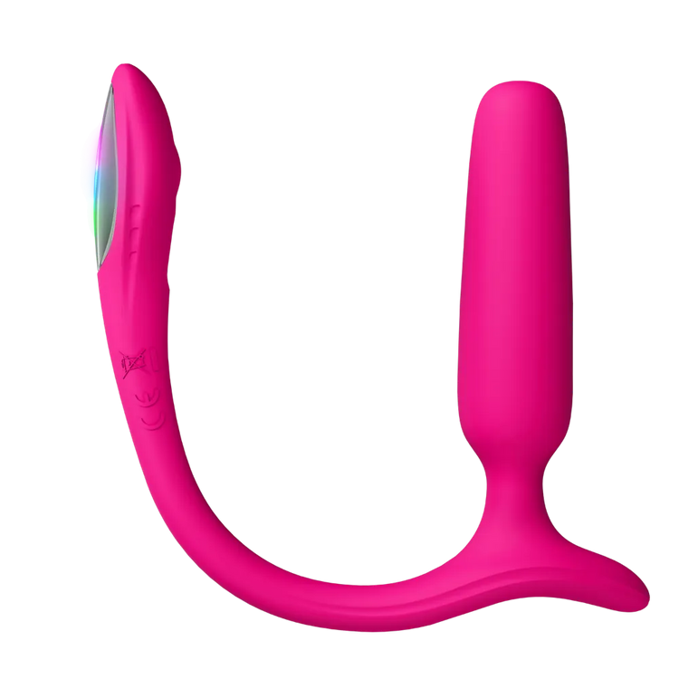 Lovense Lush Anal i pink med integreret LED-lys på den fleksible ydre arm
