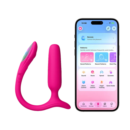 Lovense Lush Anal analvibrator sammen med Lovense Remote app til appstyring og fjernkontrol