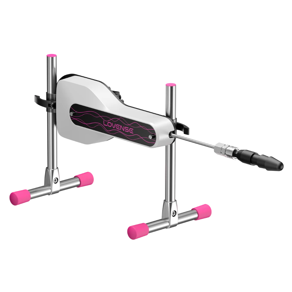 Lovense Mini Sex Machine med monteret tilbehør og komplet stativ
