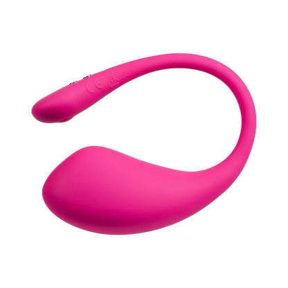 Nærbillede af Lovense Lush 3 ægvibrator i ergonomisk pink silikone. Fleksibel hale giver komfortabel pasform og mulighed for styring via Bluetooth-app til intens, diskret nydelse.