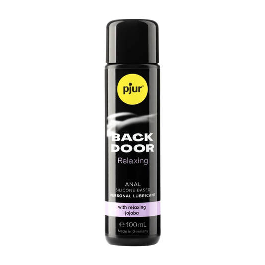 Pjur Back Door Relaxing 100 ml – en silikonebaseret glidecreme med beroligende jojoba, skabt til anal nydelse og komfort. Perfekt til dig, der ønsker blød, langvarig glid og afslappet oplevelse.