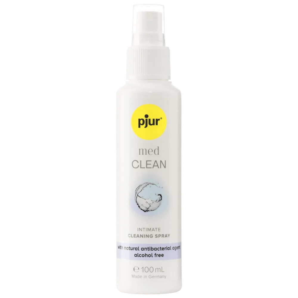 Pjur Med Clean i hvid 100 ml sprayflaske – alkoholfri intim rengøringsspray med naturlig antibakteriel virkning til sexlegetøj og hudpleje