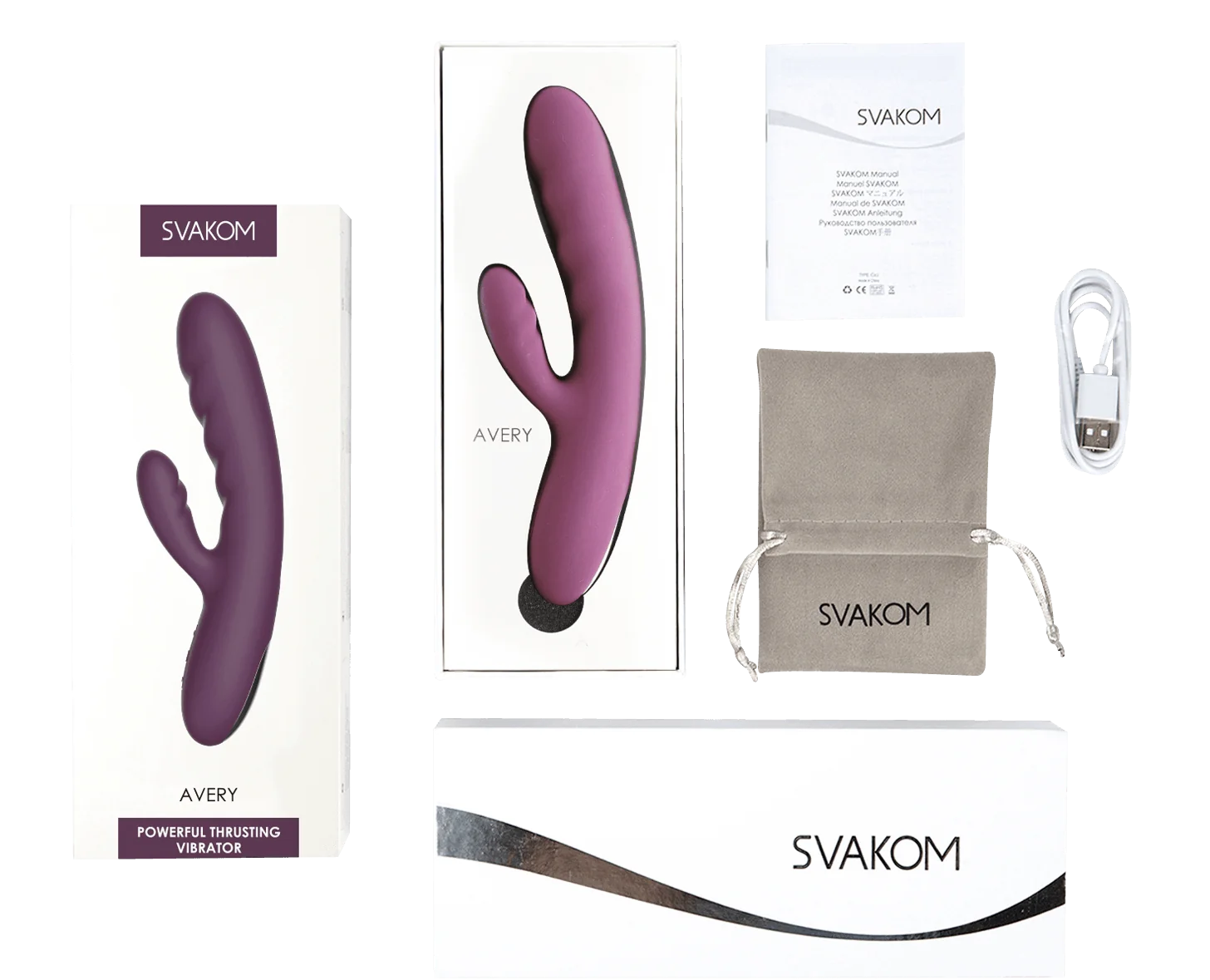 svakom-avery-rabbit-vibrator-komplet-saet-emballage-opbevaring-usb-lader - Nevola