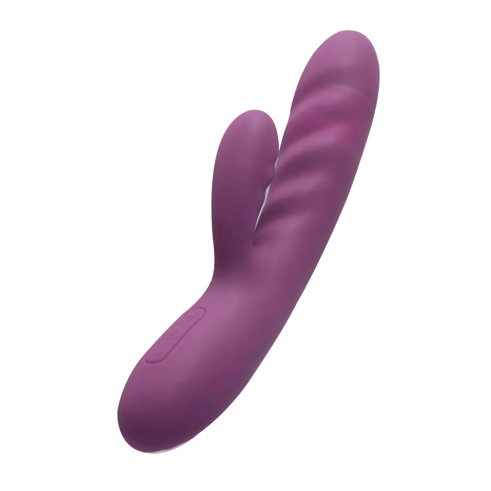 Svakom Avery rabbit vibrator i lilla silikone – dobbeltsidet design med bølget struktur, der stimulerer både G-punkt og klitoris for dyb, intens nydelse og elegant wellness i Nevolas Svakom-serie.