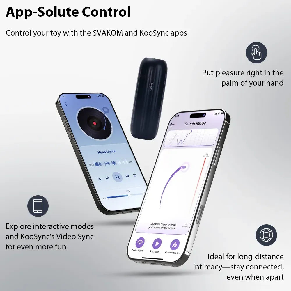 Svakom Sam Neo 2 Pro med appstyring via SVAKOM- og KooSync-apps