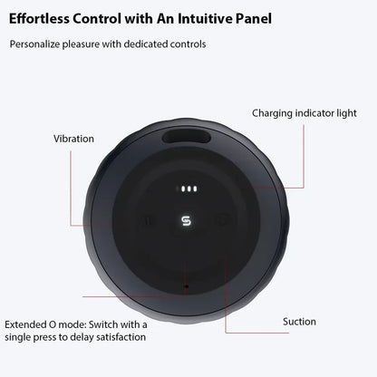 Betjeningspanel på Svakom Sam Neo 2 Pro med styring af sug, vibration og O-mode