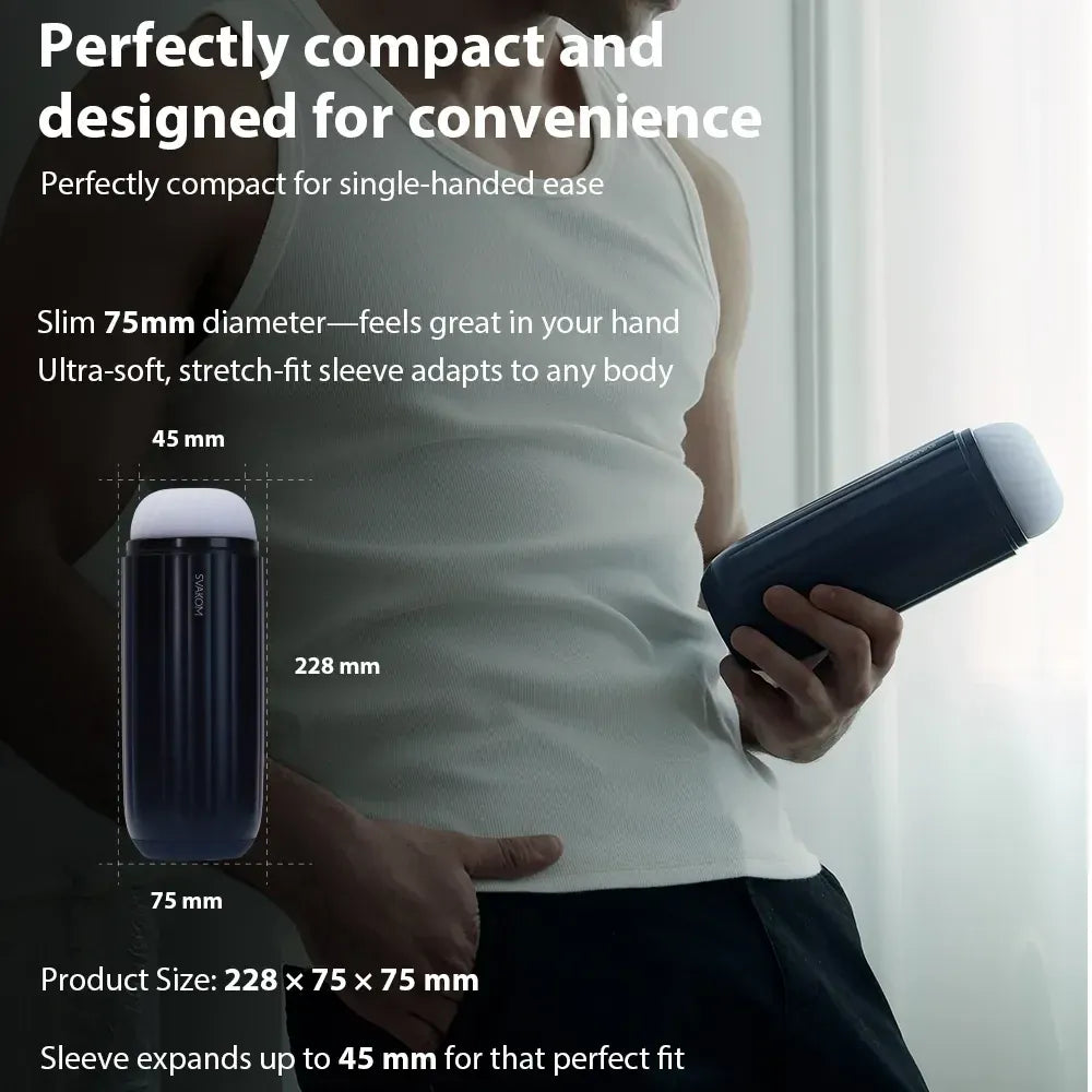 Svakom Sam Neo 2 Pro med kompakt design på 228 × 75 × 75 mm