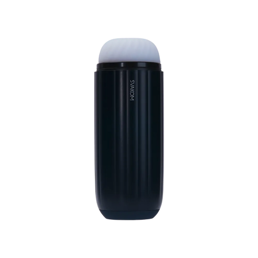 Svakom Sam Neo 2 fotograferet med det bløde sleeve synligt, så indersidens struktur og form fremhæves. Et informativt billede, der viser funktionalitet og kvalitet til mænd, der ønsker behagelig og stilren nydelse.