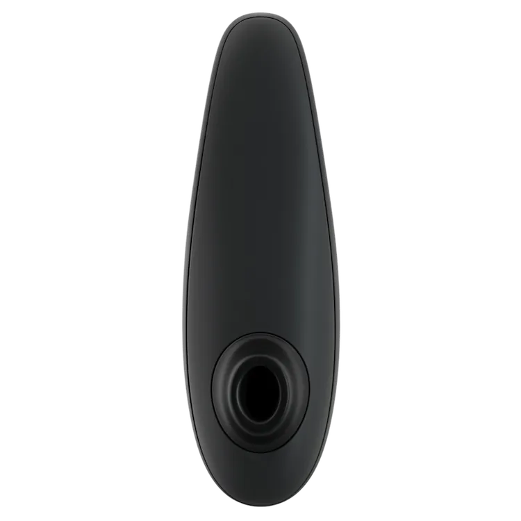 Womanizer Classic 2 i sort, set bagfra med kontrolflade og tre knapper – lufttryksvibrator med enkel betjening og lydsvag stimulering