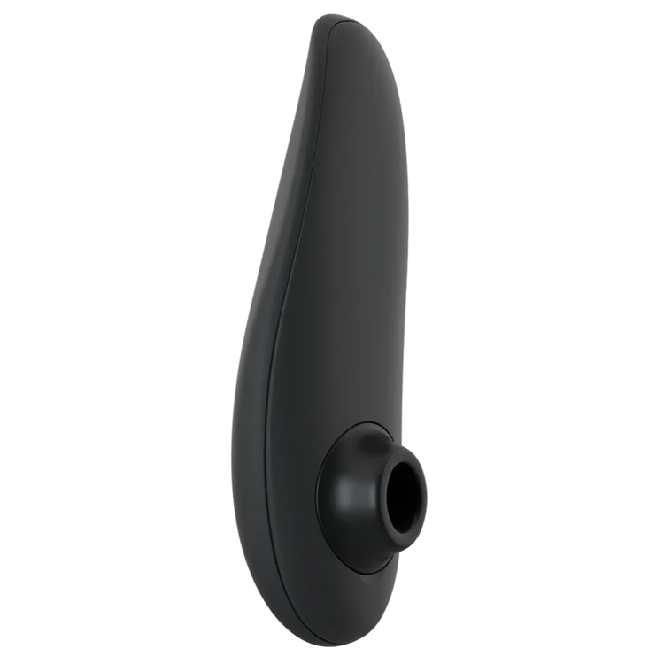 Womanizer Classic 2 i sort sideprofil med lufttryksmundstykke, ergonomisk form og diskret stimulation via Pleasure Air-teknologi