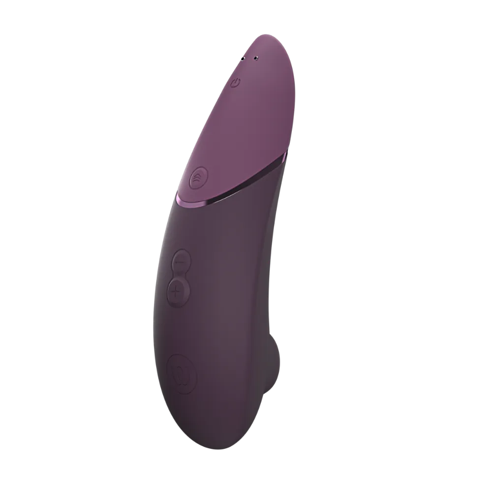 Tæt på Womanizer Next i sort med den innovative Pleasure Air-åbning. Perfekt til præcis og intens klitorisstimulering uden direkte kontakt.