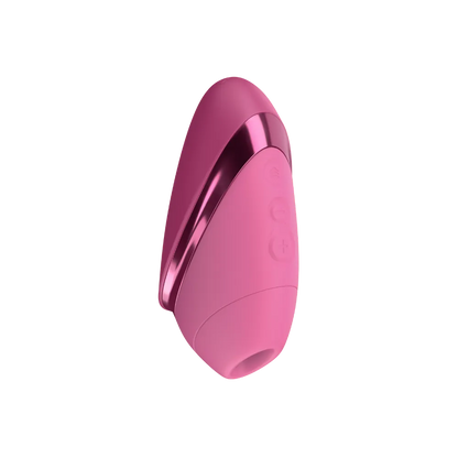 Womanizer Next Liberty i pink med synlige plus- og minusknapper og beskyttelsescover