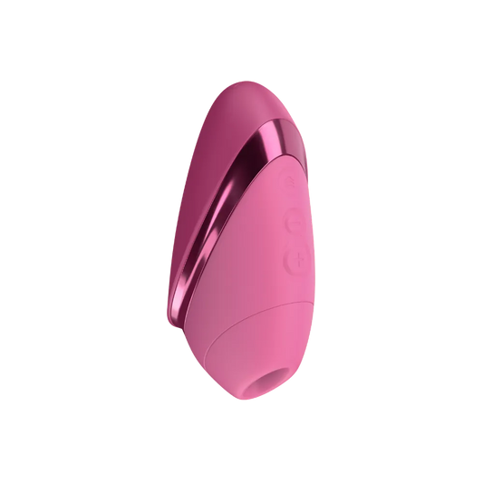 Womanizer Next Liberty i pink med synlige plus- og minusknapper og beskyttelsescover