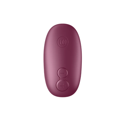 Sideprofil af Womanizer Snap i Crushed Berry med kompakt buet design